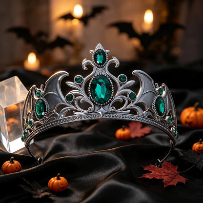 Rhinestone Gothic Tiara Crown Vintage Metal Witch Headband-MoonChildWorld