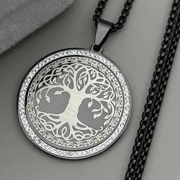 Rhinestone Tree of Life Necklace Wicca Pagan Jewelry-MoonChildWorld