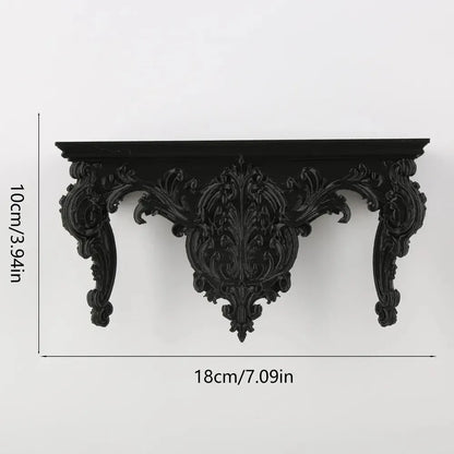 Rococo wall shelf dimension diagram, 18 cm wide and 10 cm high