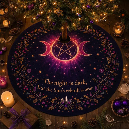 Triple Moon Pentagram Yule Tree Skirt – Pagan Witch Gothic Decor_mockup_2.webp