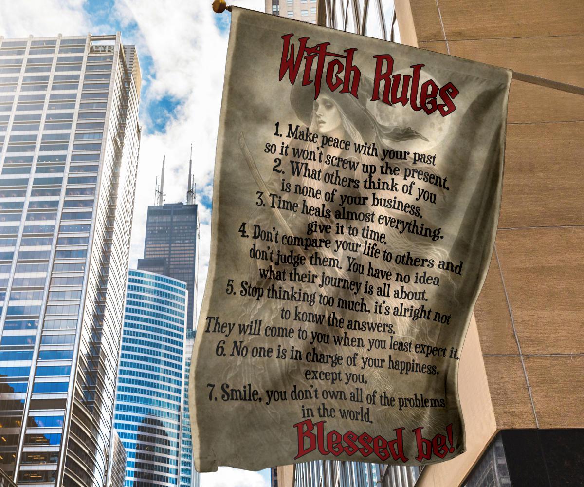 Rules of Witch Flag Halloween Decor-MoonChildWorld