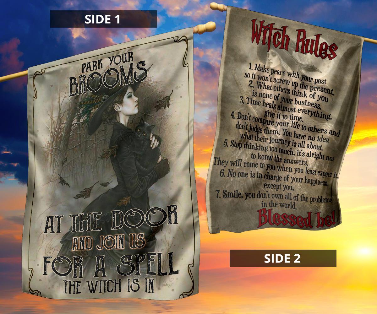 Rules of Witch Flag Halloween Decor-MoonChildWorld