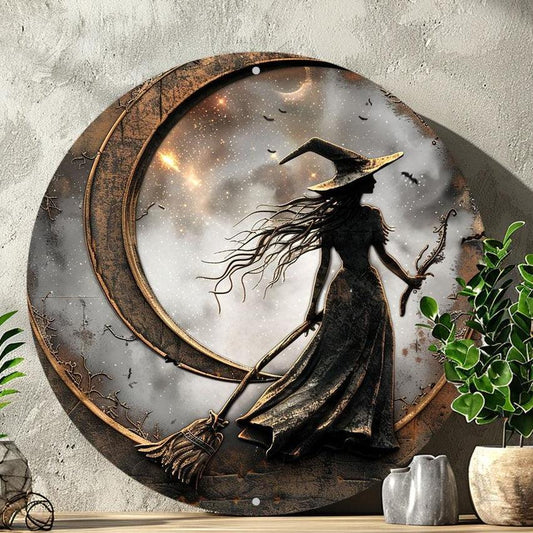 Dark Witch Silhouette Wall Sign Mystic Witch Wall Art-MoonChildWorld