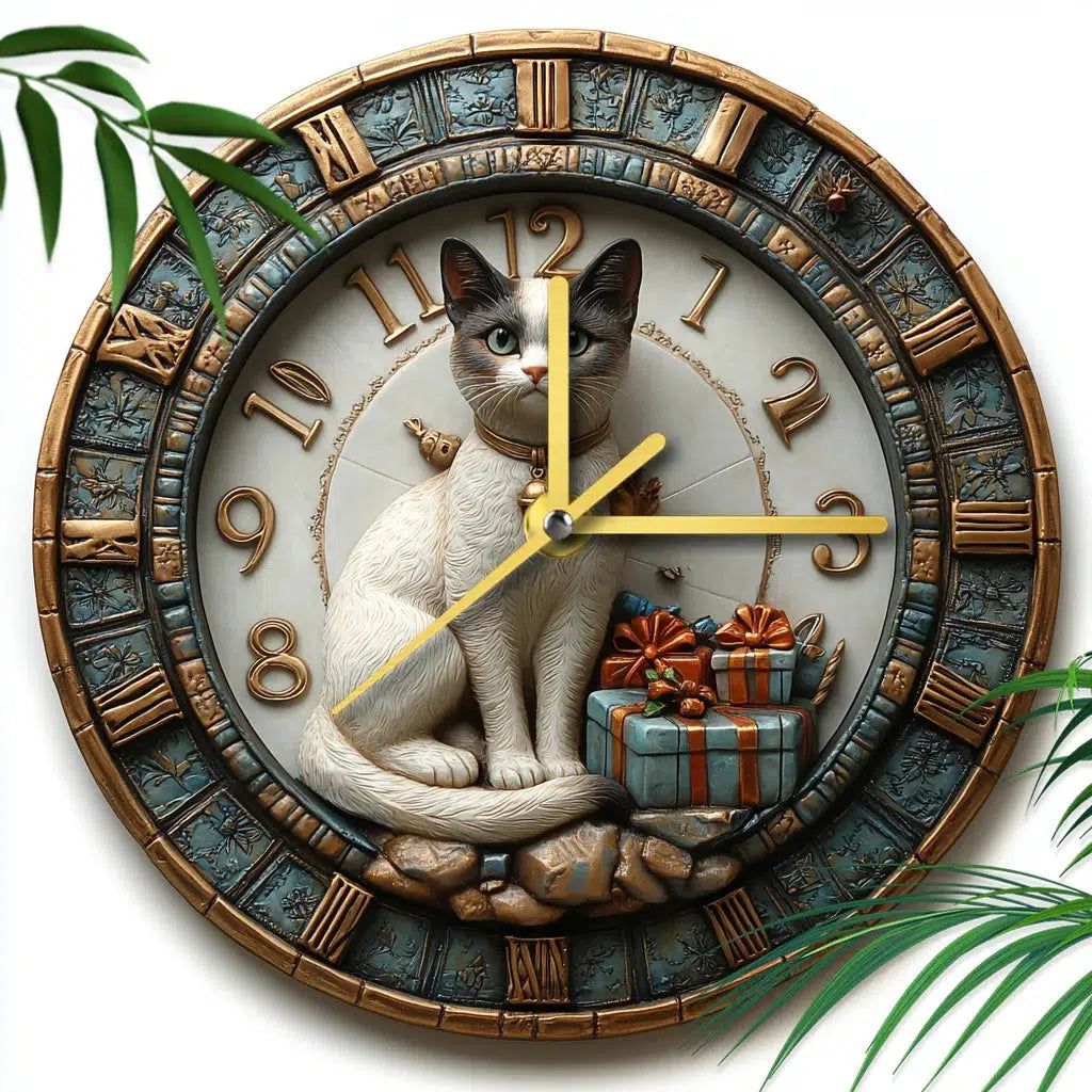 Sphynx Cat Wall Clock for Cat Lovers Christmas Decorations-MoonChildWorld