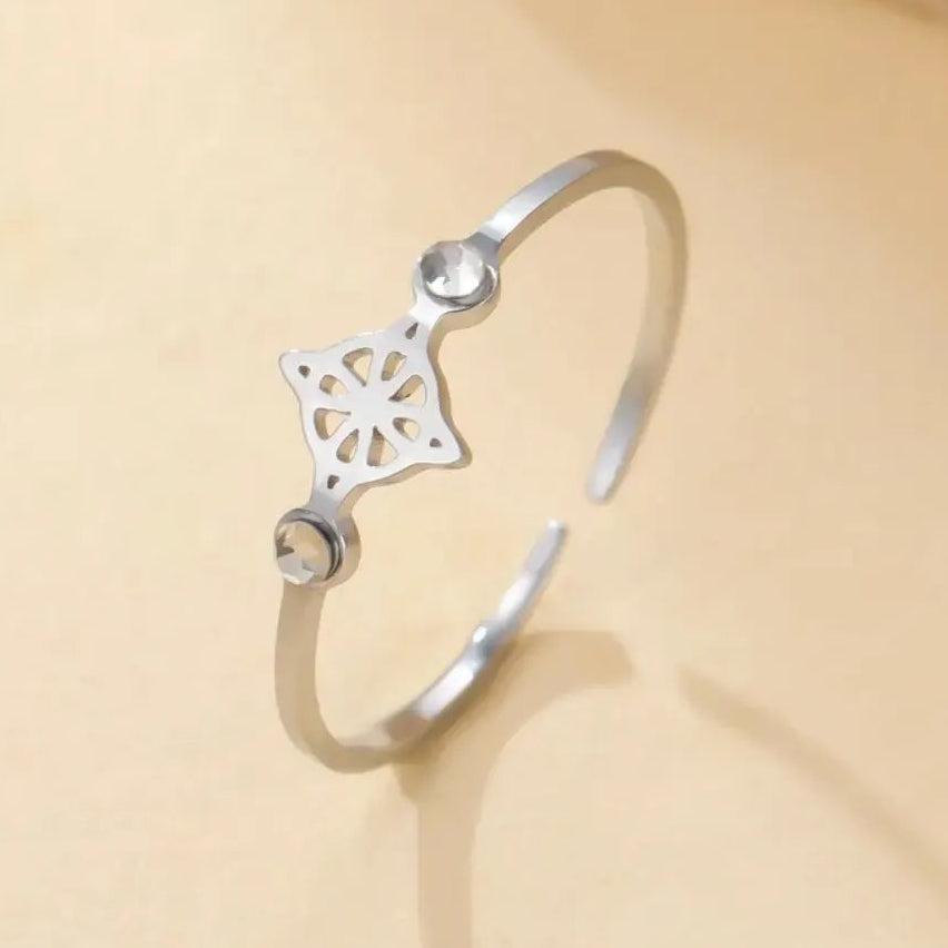 Clear Zircon Witch Knot Ring Witchcraft Jewelry-MoonChildWorld