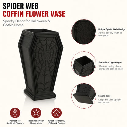 Gothic coffin vase – dark flower vessel side view