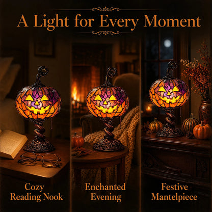 Vintage Pumpkin Table Lamp USB Night Light for Halloween