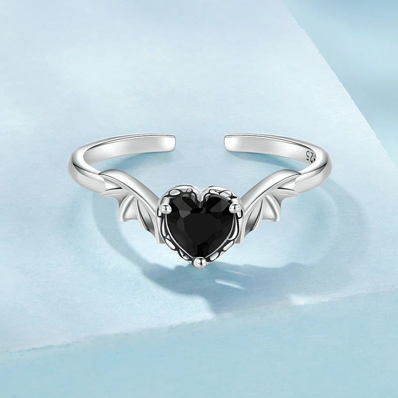 Sterling Silver Witchy Bat Wing Ring Gothic Witch Ring-MoonChildWorld