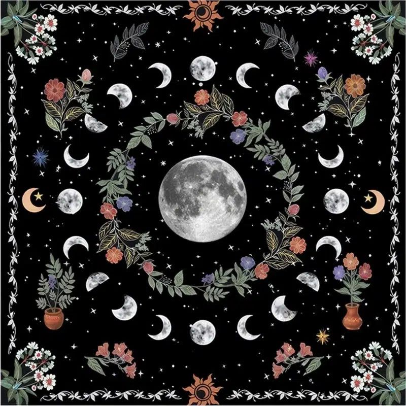 Pendulum Divinations Altar Tablecloth Moon phases Tablecloth Astrology Tarot Wicca Altar Cloth-MoonChildWorld