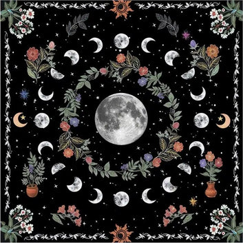 Pendulum Divinations Altar Tablecloth Moon phases Tablecloth Astrology Tarot Wicca Altar Cloth