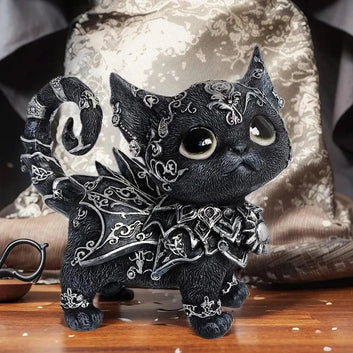 Halloween Black Cat Statue Gothic Ornament Witch Home Decor