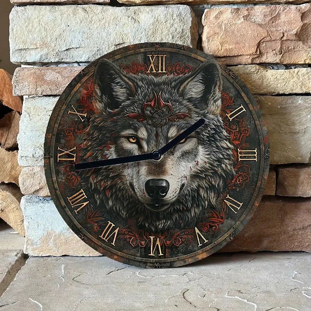 Gothic Wolf Wall Clock Mystic Wall Decor-MoonChildWorld