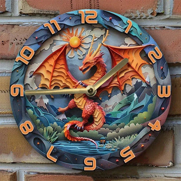 Mythical Dragon Wall Clock Vintage Decor-MoonChildWorld