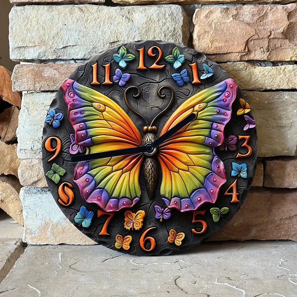 Whimsical Butterfly Wall Clock-MoonChildWorld