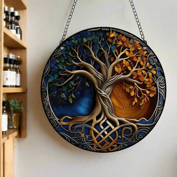 Celtic Tree of life Suncatcher Spiritual Acrylic Sign Pagan Window Wall Hanging