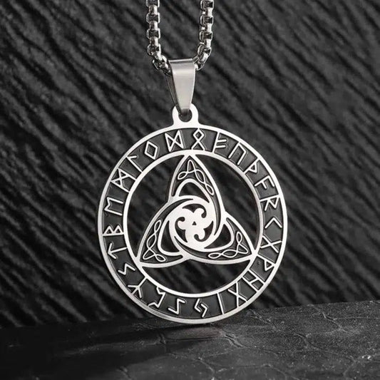 Odin Rune Triquetra Trinity Celtic Knot Necklace Wicca Amulet Jewelry