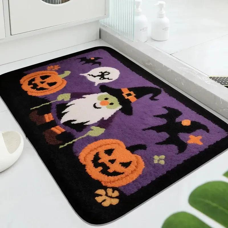 Gothic Doormat Witch Welcome Mat - Spooky Halloween Decor with Cute Scarecrow and Bat-MoonChildWorld