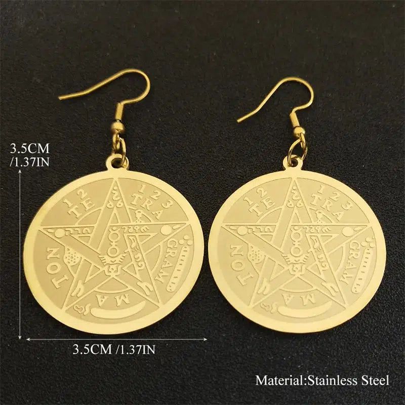 Pentacle Witchcraft Earrings-MoonChildWorld