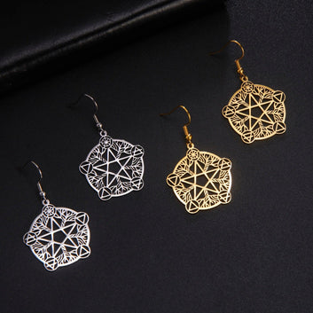 Pentagram Earrings Wiccan Pagan Jewelry-MoonChildWorld
