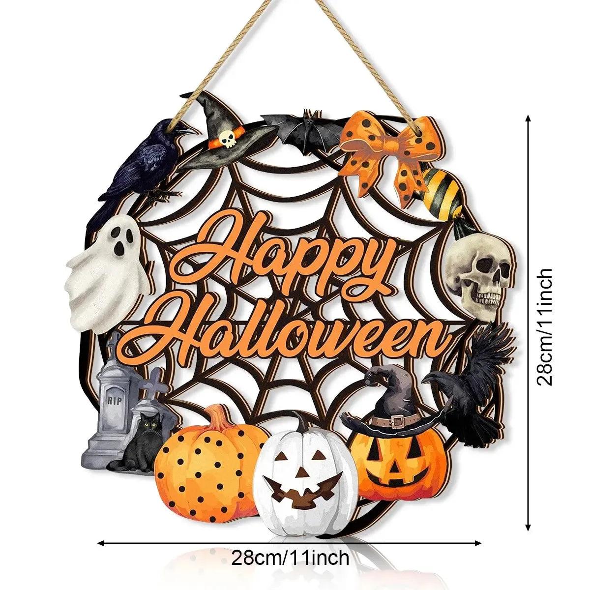 Spooky Halloween Wooden Sign Wall Decor - Witchy Hanging Decoration Spooky Welcome Sign for Witch Home Decor-MoonChildWorld