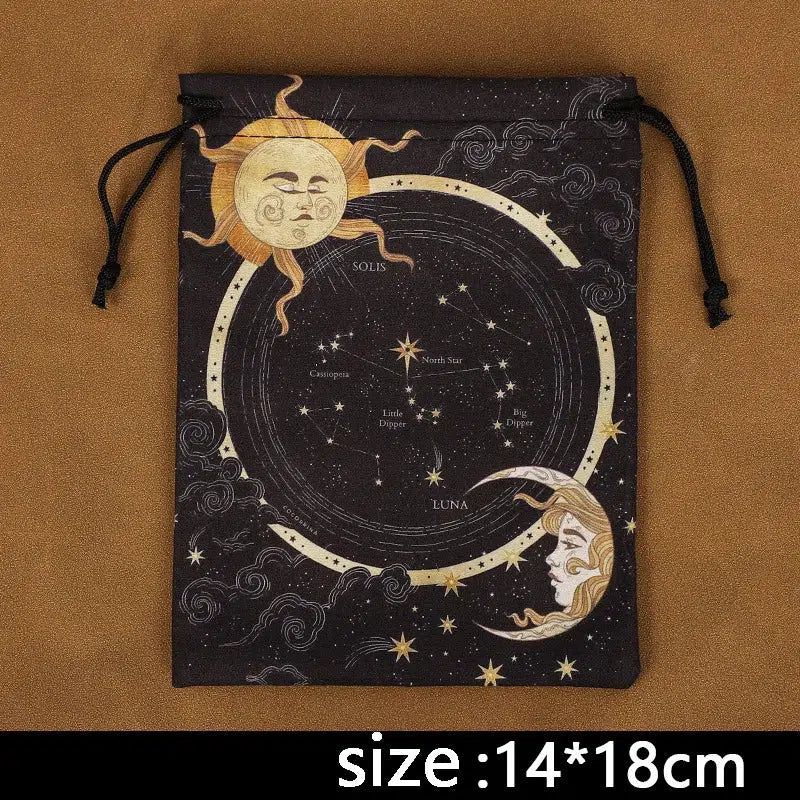 Divinations Tablecloth Oracles Card Bag Drawstring Tarot Bag-MoonChildWorld