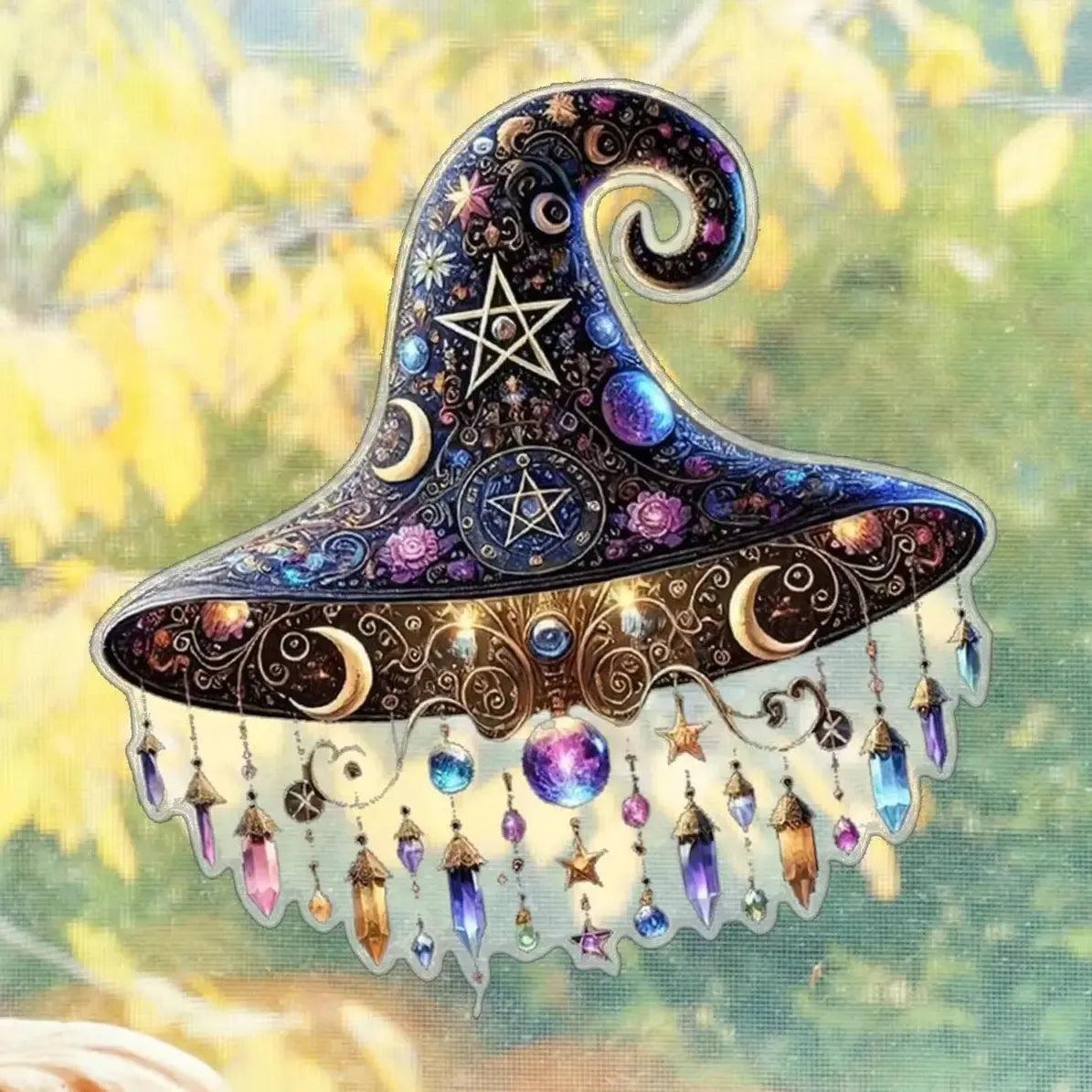 Halloween Witch Hat Ornaments Wall Art Ornament For Halloween Party Decor 2D Holiday Festive Seasonal Decoration For Porch-MoonChildWorld