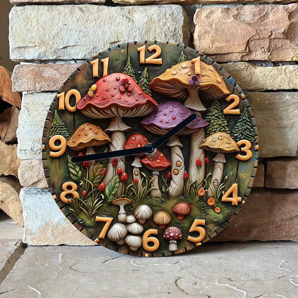 Forest Mushroom Wall Clock Pagan Wall Clock Home Decor-MoonChildWorld