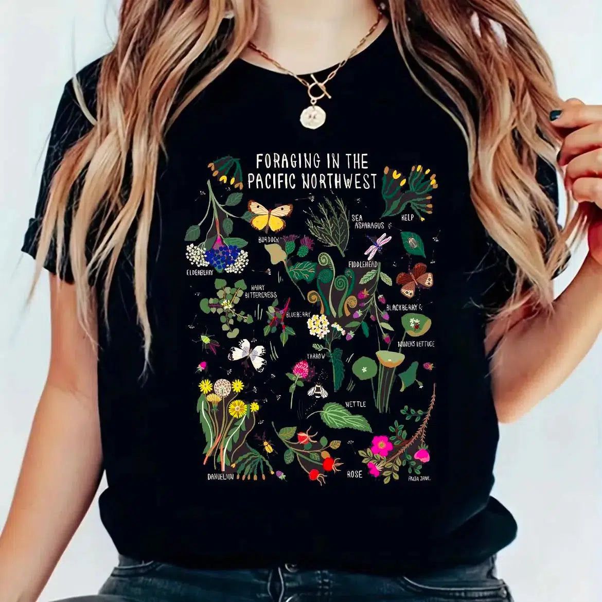 Plant Mushroom Moon Witchy T-shirt-MoonChildWorld