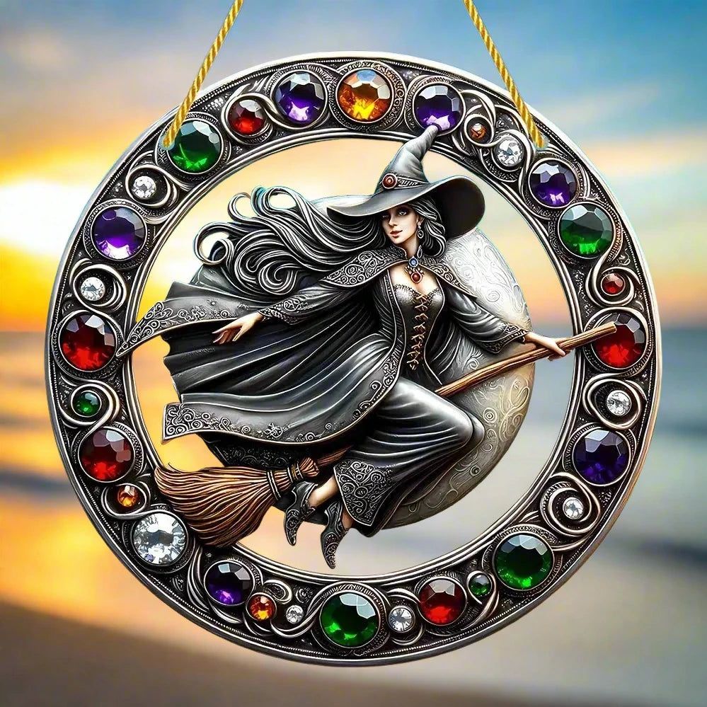 Witch Suncatcher Gorgeous Witch Acrylic Window Decoration Witchy Window Hanging-MoonChildWorld