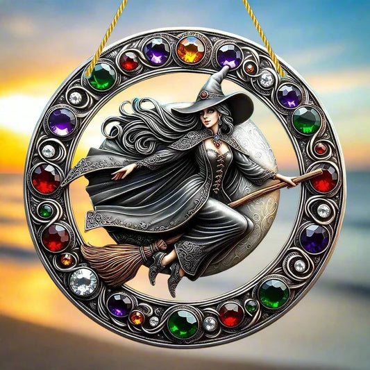 Witch Suncatcher Gorgeous Witch Acrylic Window Decoration Witchy Window Hanging