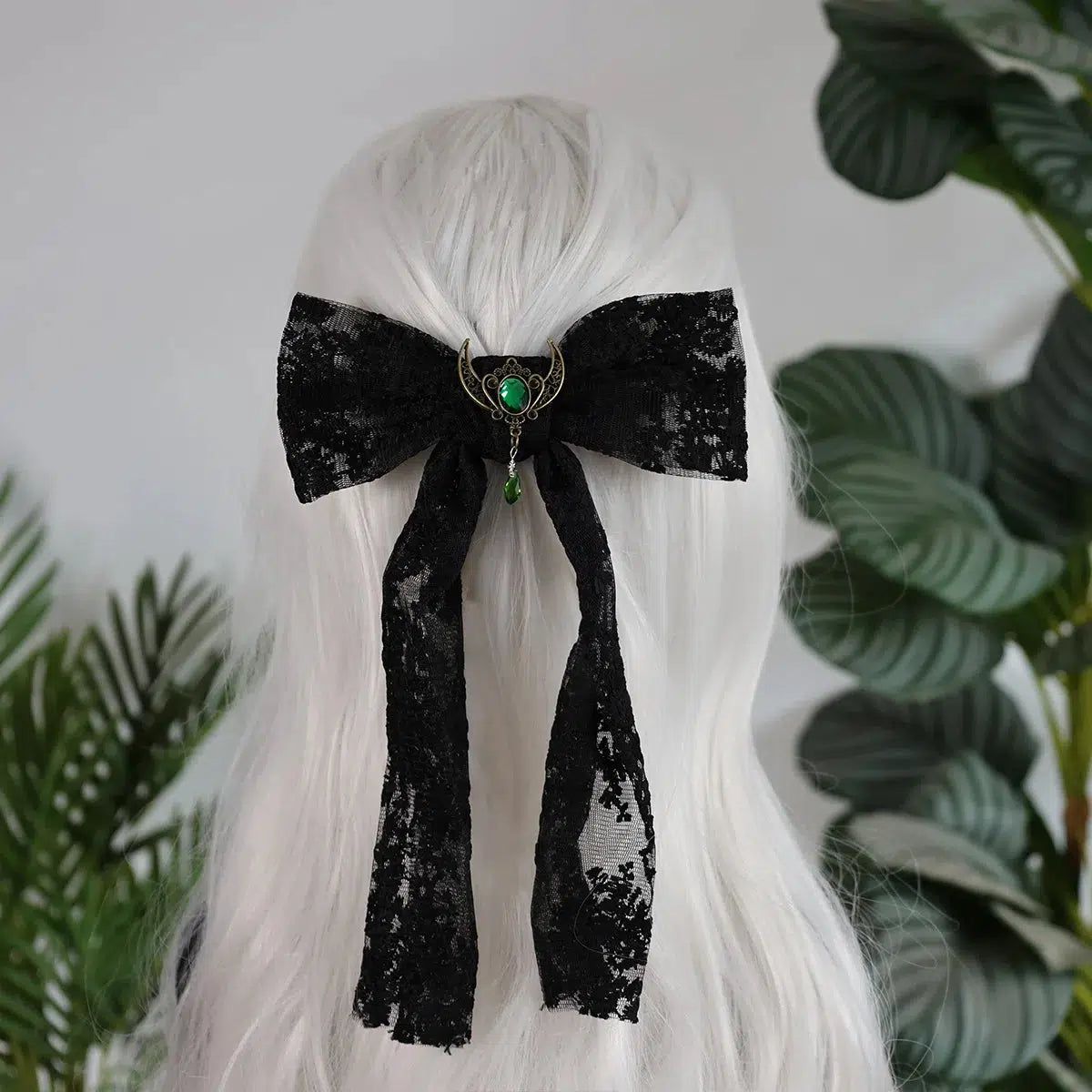 Charming Black Lace Bow Tie Inlaid Wicca hair jewelry-MoonChildWorld