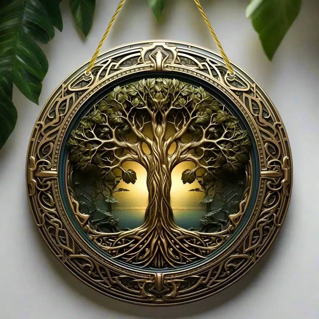 Tree of Life Wooden Sign Pagan Celtic Hanging Sign-MoonChildWorld