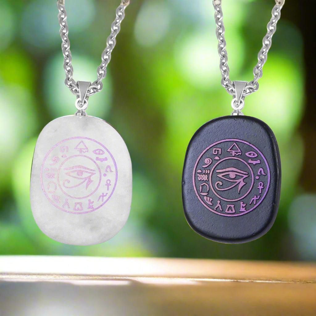 Natural Stone Necklace Obsidian Sun Moon Viking Constellations Metatron Chakra Reiki Spiritual Protection Necklace-MoonChildWorld