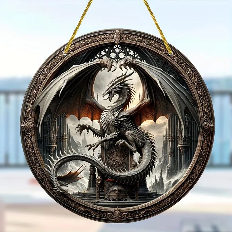 Vintage Dragon Suncatcher Dragon Acrylic Sign Dragon Window Decor-MoonChildWorld