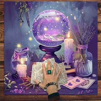 Magic Crystal Ball Wicca Altar Cloth Witchy Tarot Cloth for Reading Divination Witch  Ritual Decor