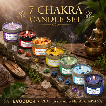 7 Chakra Candles Set Eco-Friendly Soy Wax for Meditation Rituals