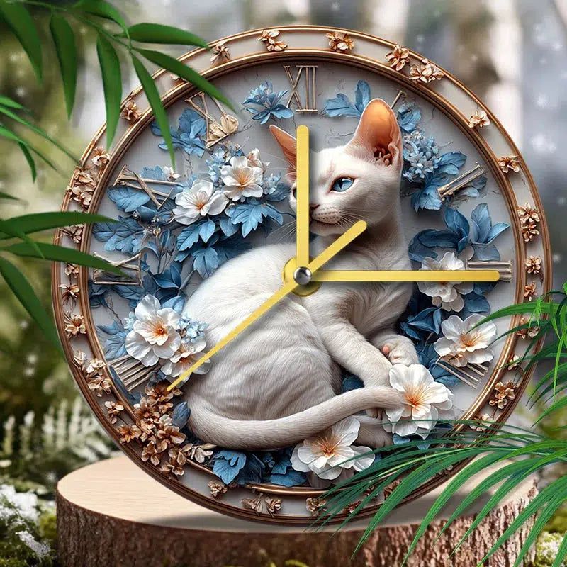 Siamese Cat Wall Clock for Cat Lovers-MoonChildWorld