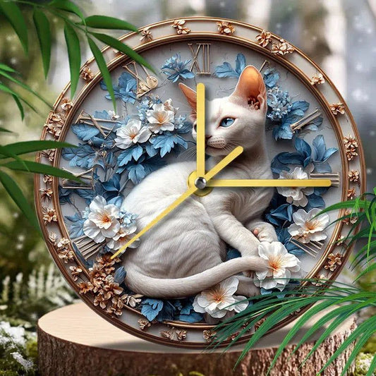 Siamese Cat Wall Clock for Cat Lovers