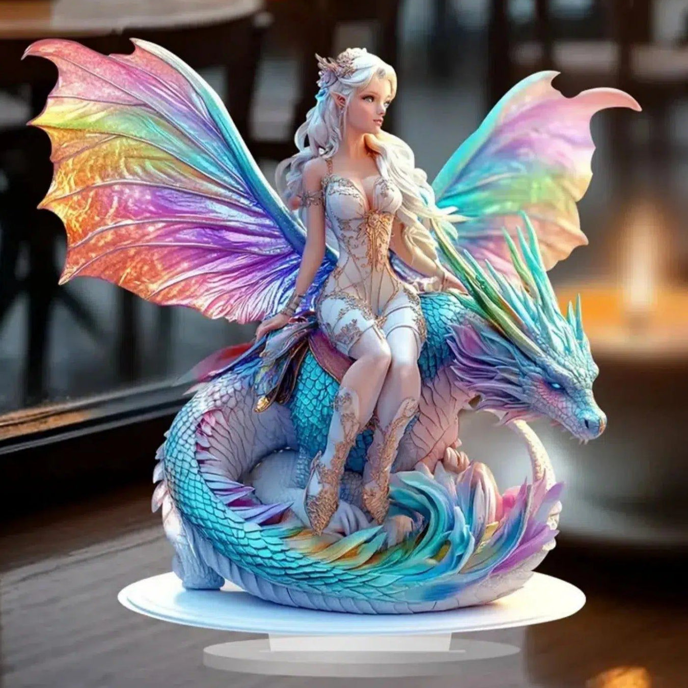 Fairy Elf 2D Flat Acrylic Table Ornament Elves Desk Ornament Pagan Home Decor-MoonChildWorld