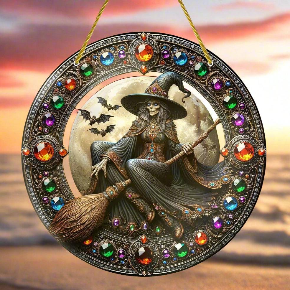 Halloween Witch Window Ornament Gothic Witch Suncatcher-MoonChildWorld