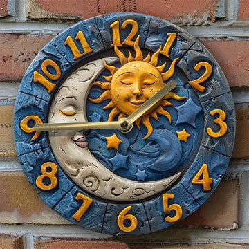 Mystic Sun Moon Wall Clock Celestial Wall Clock-MoonChildWorld