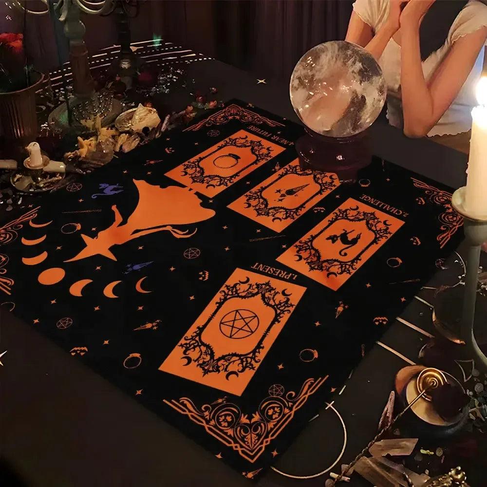 Witch Tarot Card Tablecloth Pagan Altar Cloth Wicca Divination Cloth-MoonChildWorld