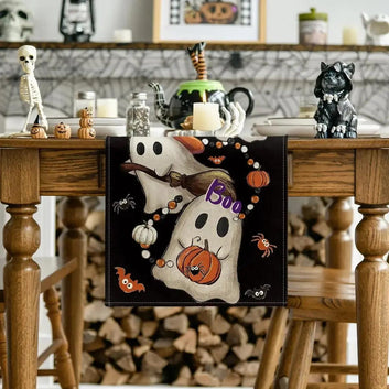 Halloween Table Runner - Spooky Ghost Witchy Table Runner for Witch Home Decor