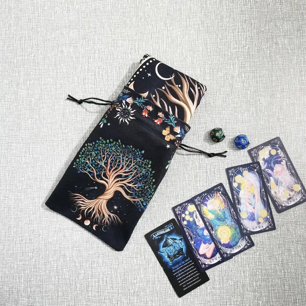 (Free Bag) Tree of life Altar Tarot Card Tablecloth Pagan Altar Cloth-MoonChildWorld