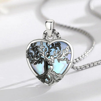 Tree of Life Pagan Necklace Moonstone Healing Stone Crystal Wicca Necklace Spiritual Jewelry