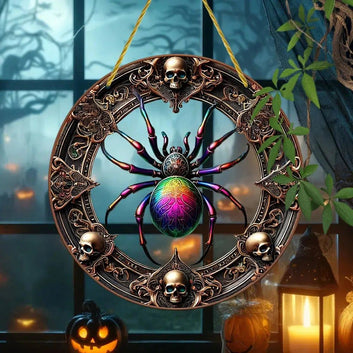 Horror Spider Acrylic Suncatcher Gothic Window Hanging Halloween Decorations