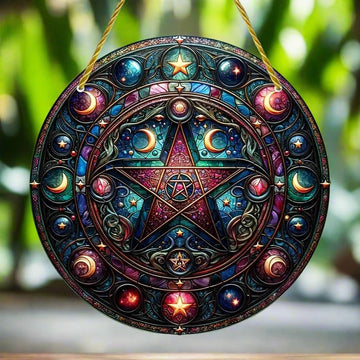 Magic Pentacle Suncatcher Wicca Pagan Acrylic Sign-MoonChildWorld
