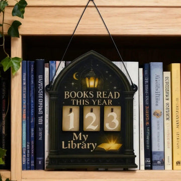Magical Books Read Tracker Sign - Gothic Witchy Hanging Sign Library Decor with Number Boards for Book Lovers-MoonChildWorld