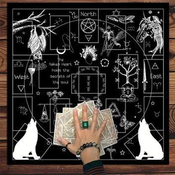 Gothic Witchcraft Altar Cloth Wicca Tarot Divination Table Cloth For Reading