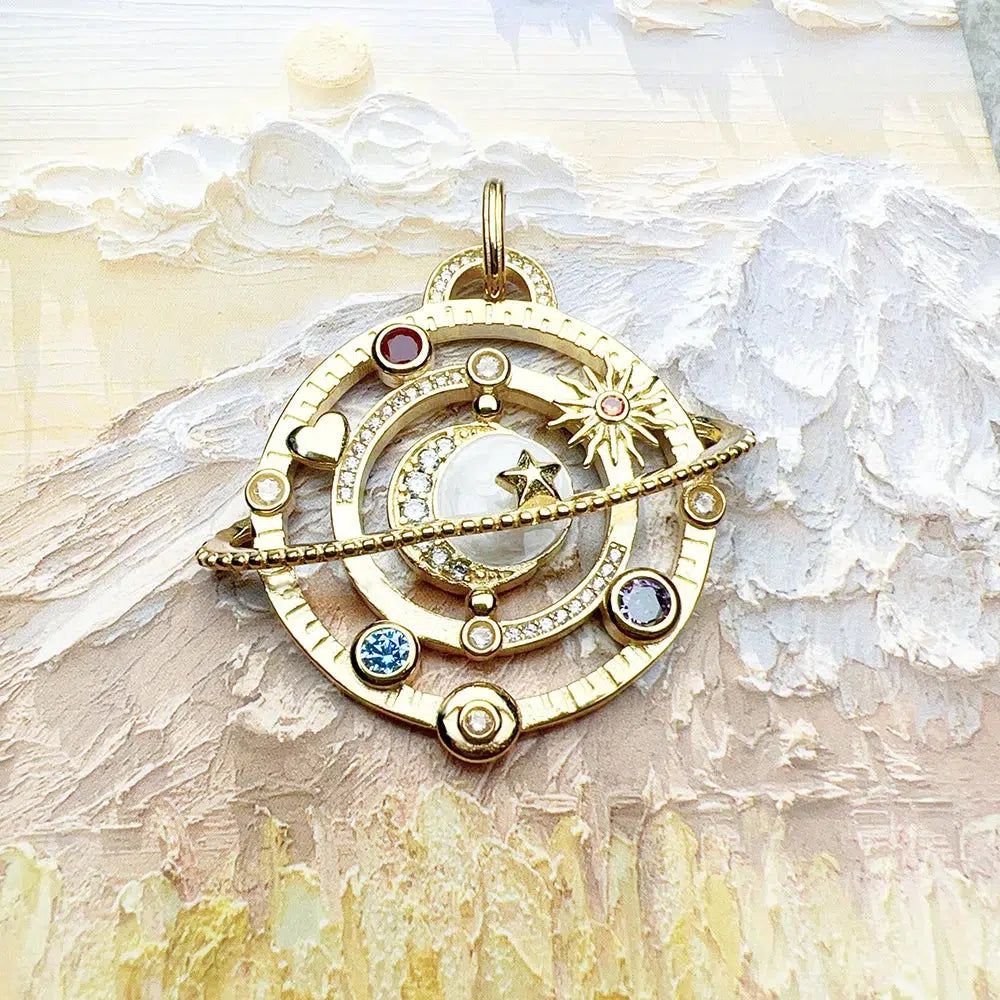 Celestial Moon Pendant Necklace-MoonChildWorld